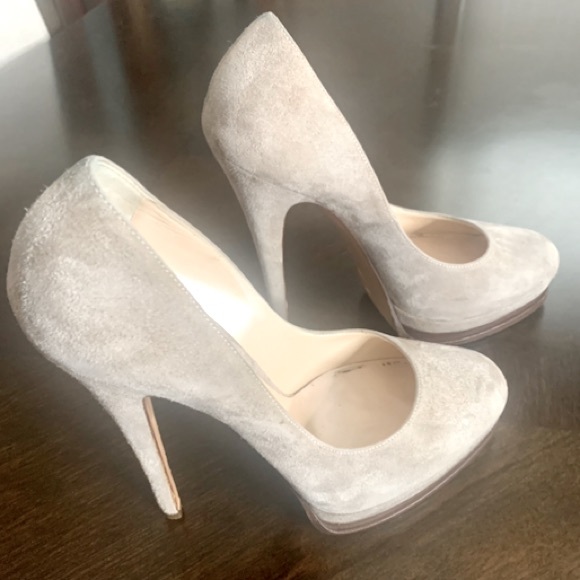 💫HP‼️💫 CASADEI Suede High Heels in Light Beige, Size 8 - Picture 7 of 11